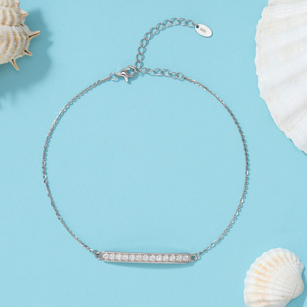 Sleek Pavé Bar Anklet