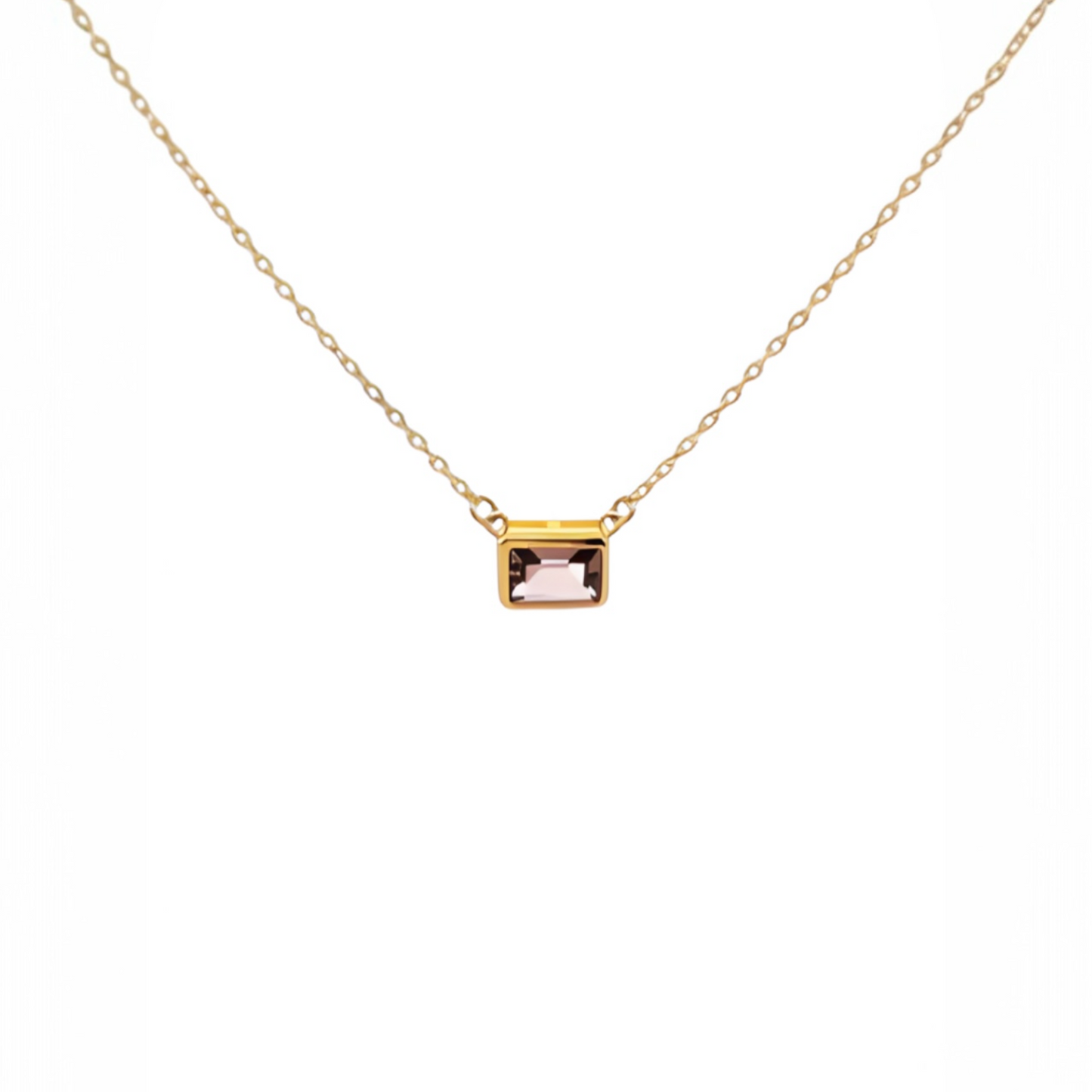 Modern Bezel Set Necklace