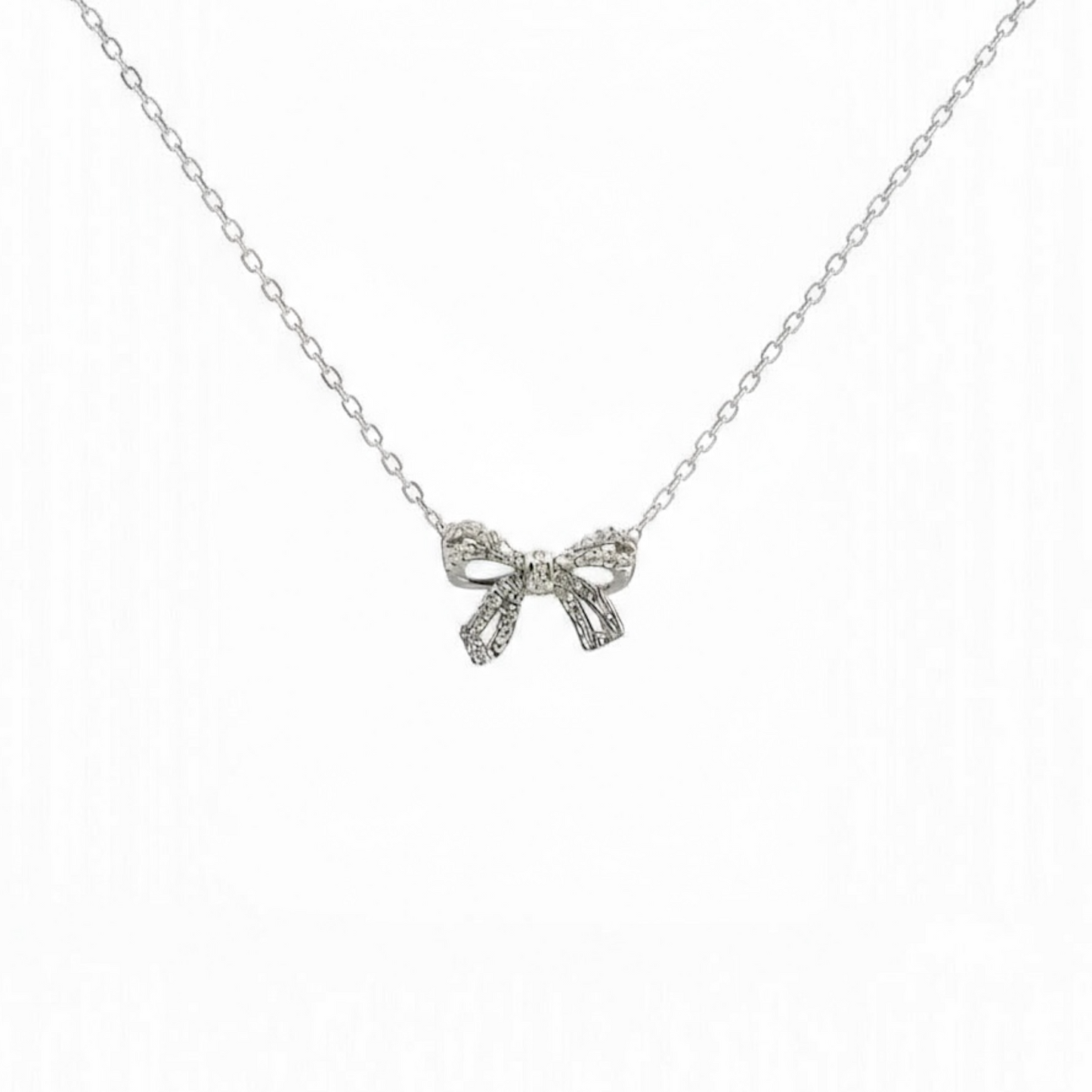 Bow Pavé Necklace