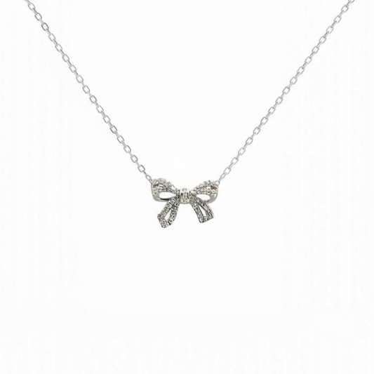 Bow Pavé Necklace