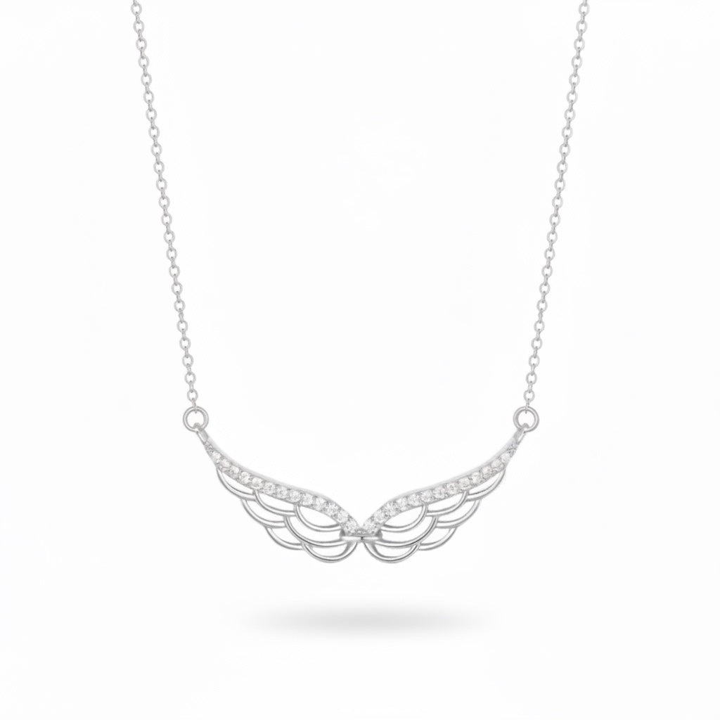 Wing Pavé Pendant Necklace