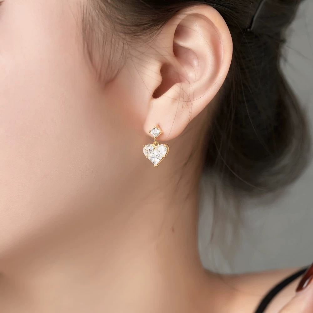 Heart Drop Earrings