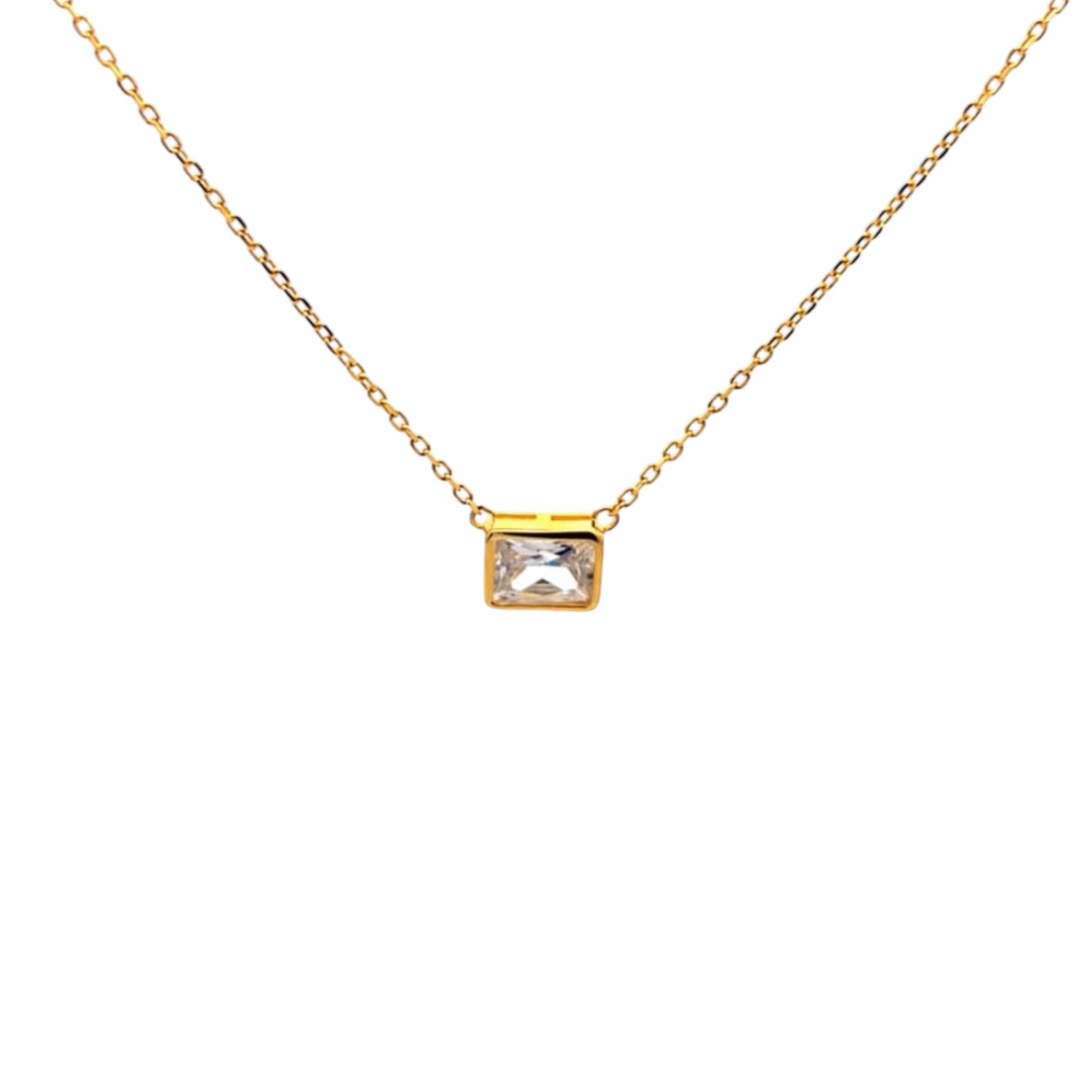 Rectangle Stone Necklace