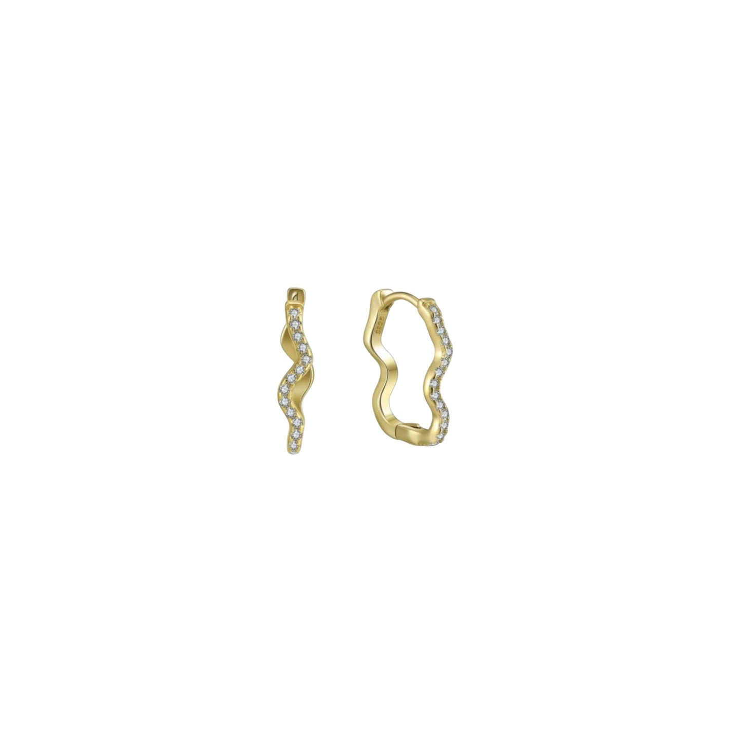 Wave Pavé Hoops