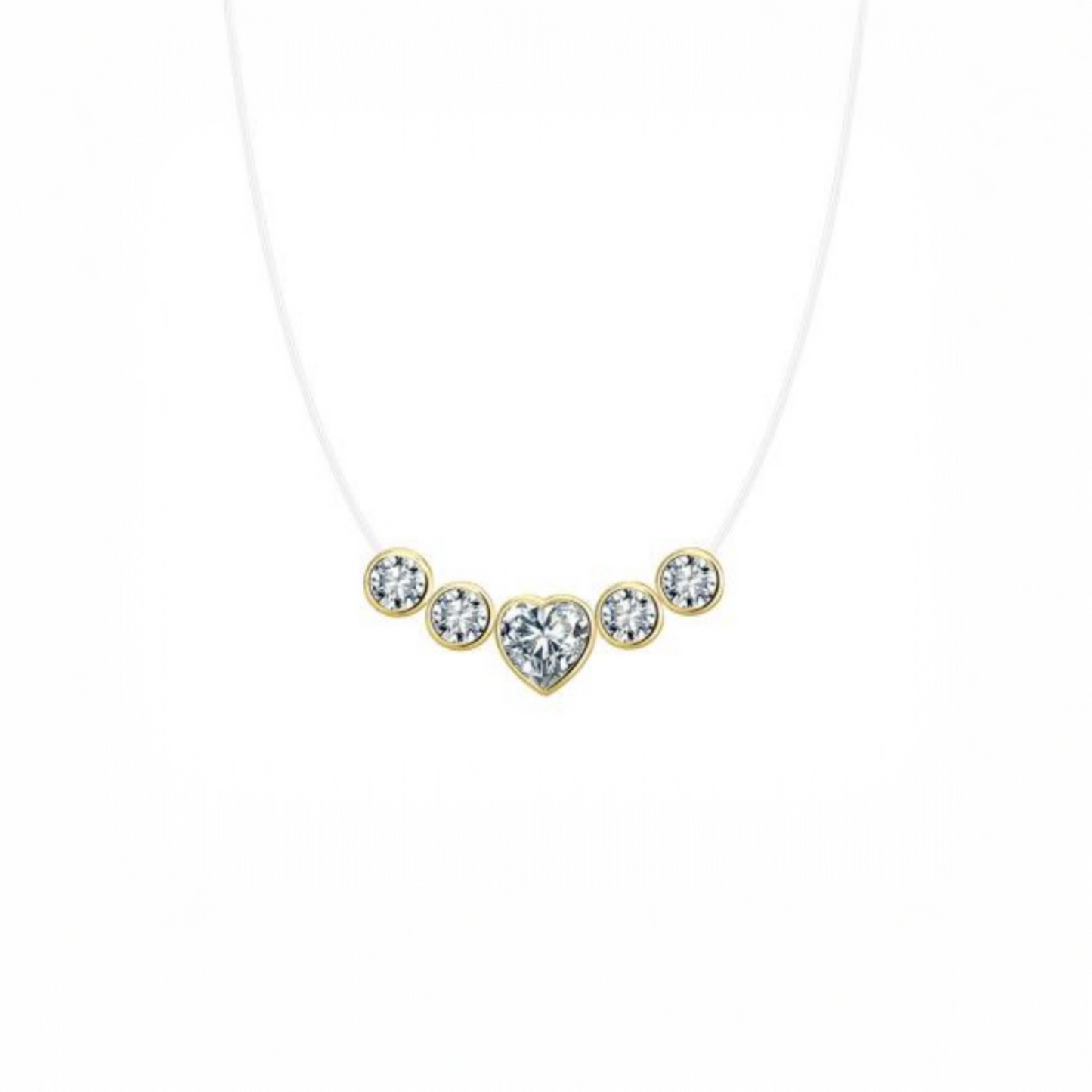 Heart and Stone Illusion Necklace