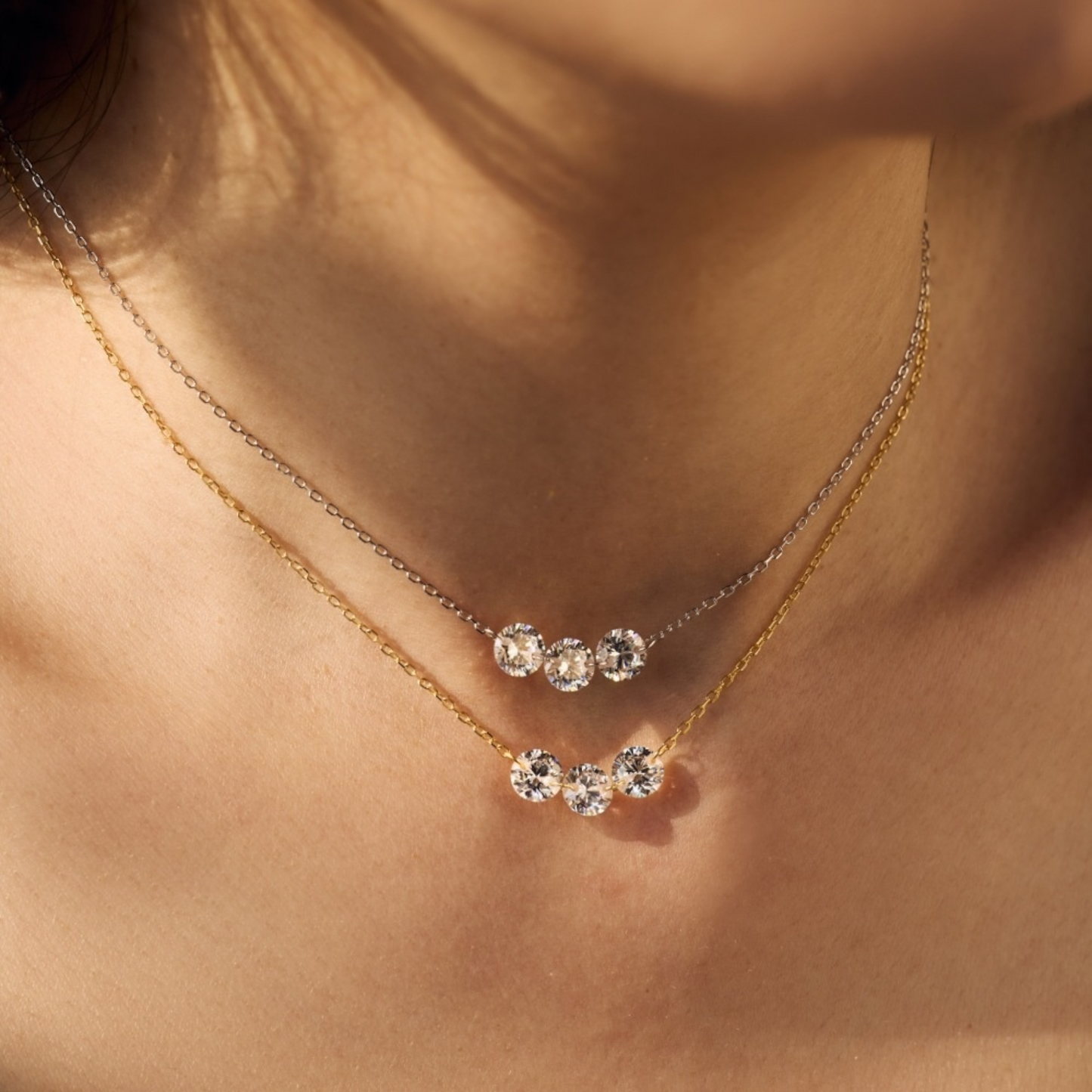 Triple Stone Necklace