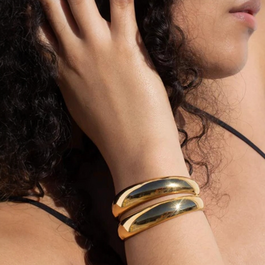 Gold Double Band Bangle