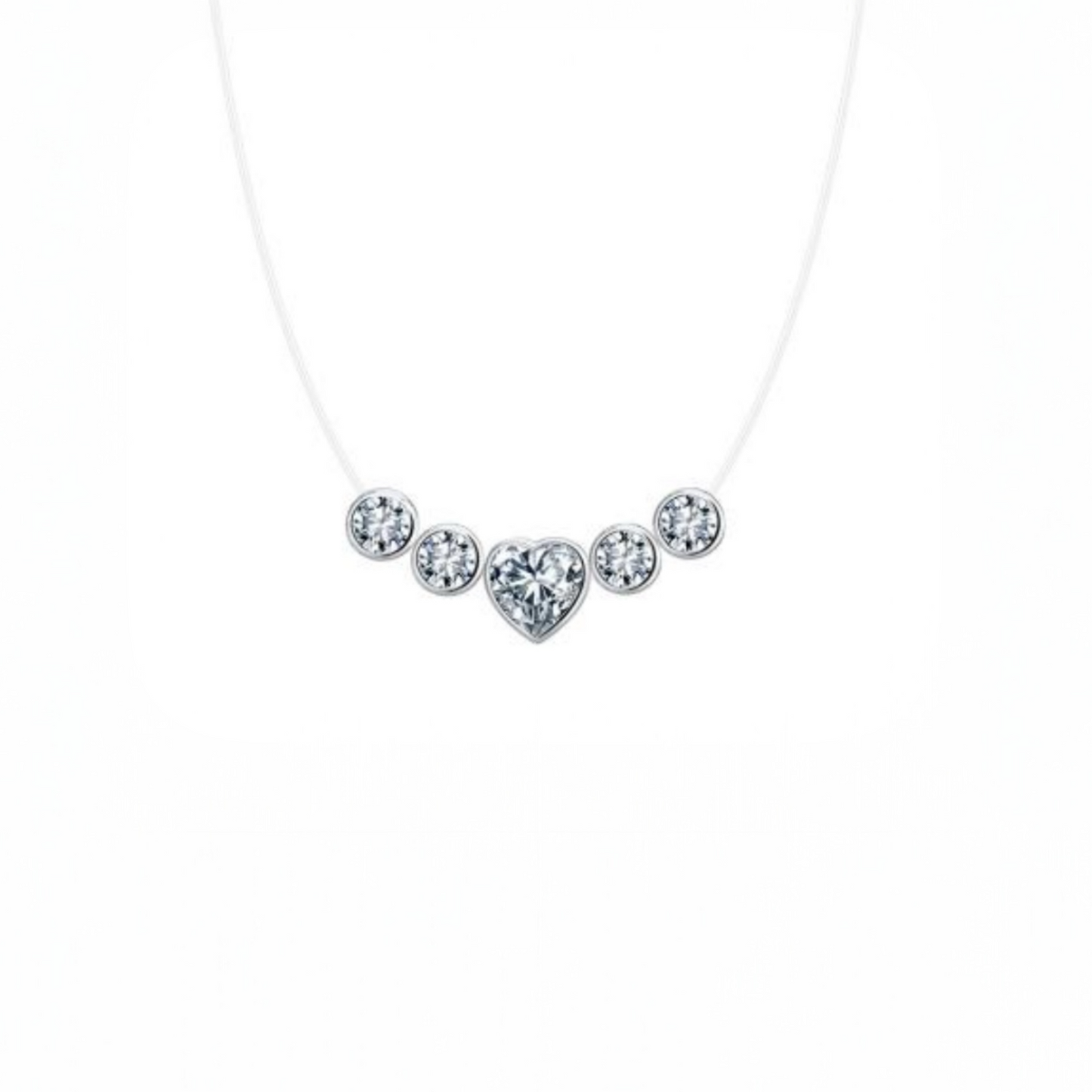 Heart and Stone Illusion Necklace