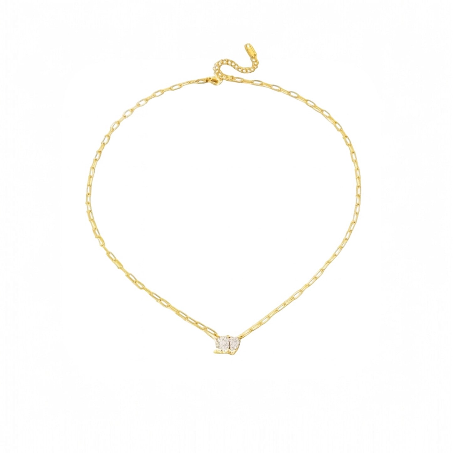 Gold Geometric Pendant Link Necklace