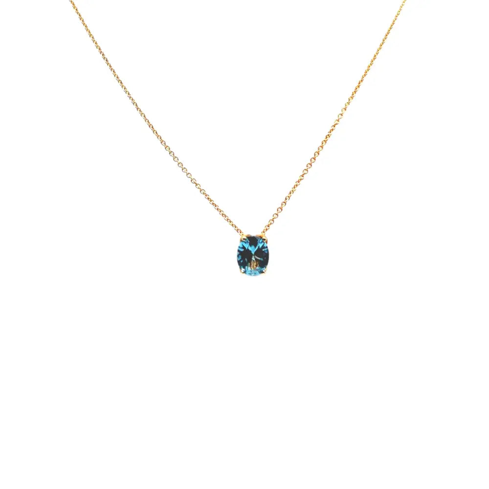 Blue Topaz Solitaire Necklace Necklaces