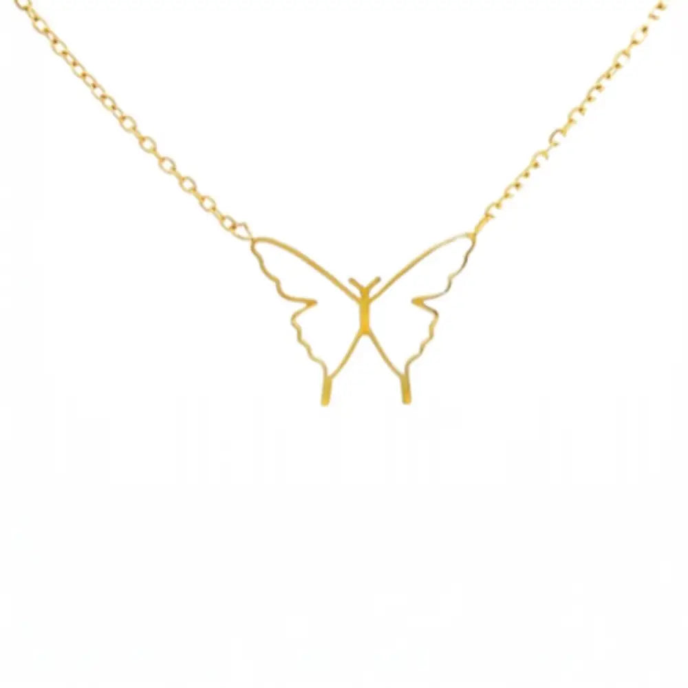 Butterfly Silhouette Pendant Necklace Gold Necklaces