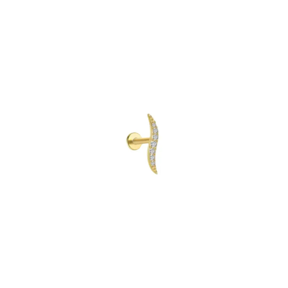 Curve Pavé Stud Helix Friendly Earrings