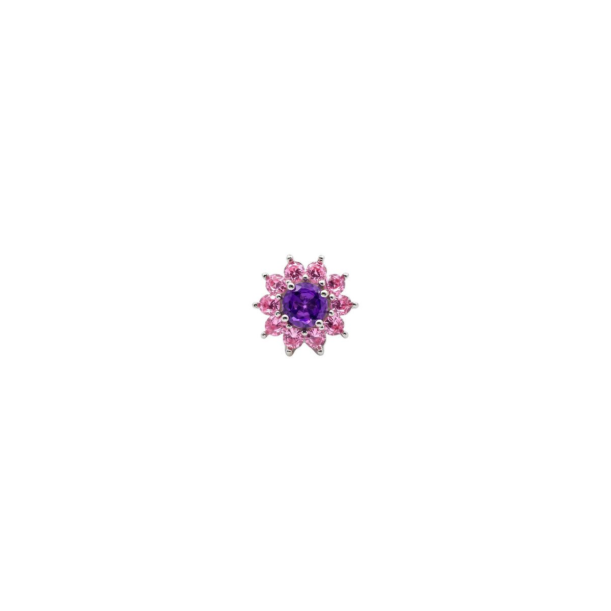 Scandal Kiss Flower Fantasy ScanJewel in 925 Sterling Silver with purple and pink zirconia floral detailing