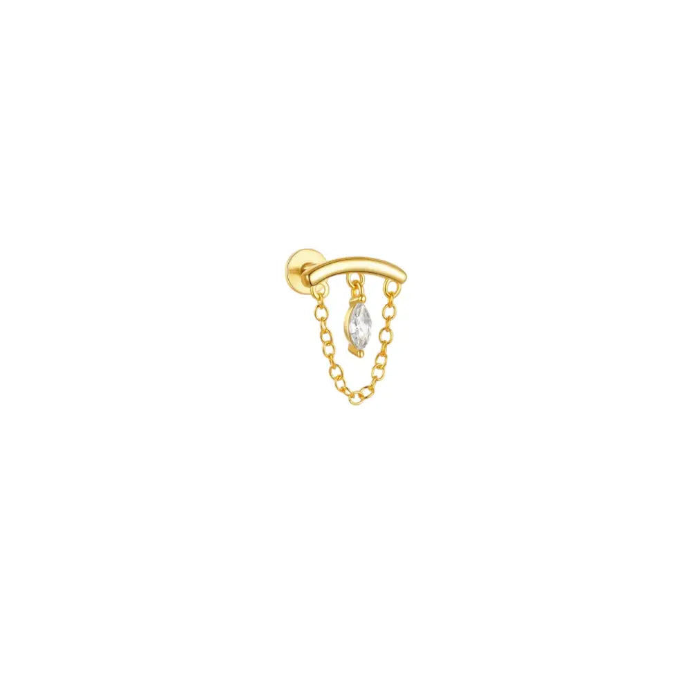 Gold Chain Drop Stud Earring Earrings