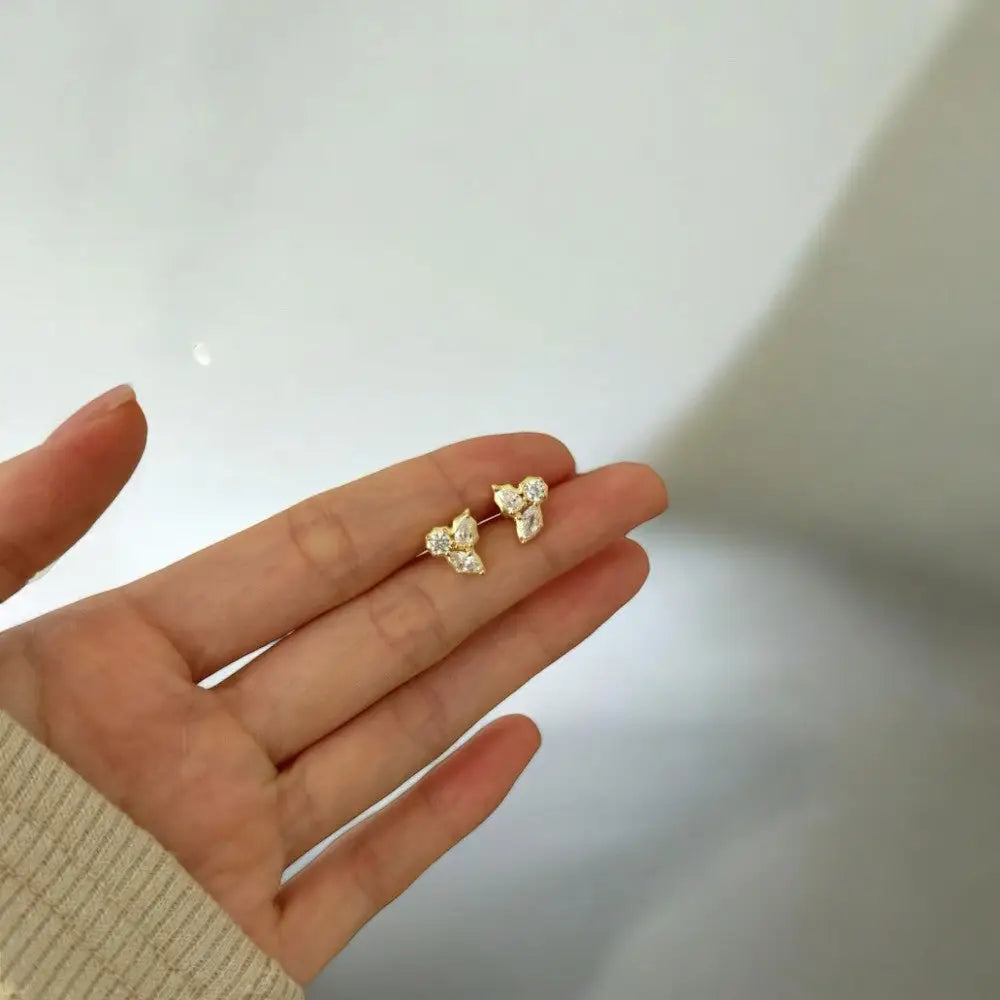 Gold Cluster Stud Earrings Earrings