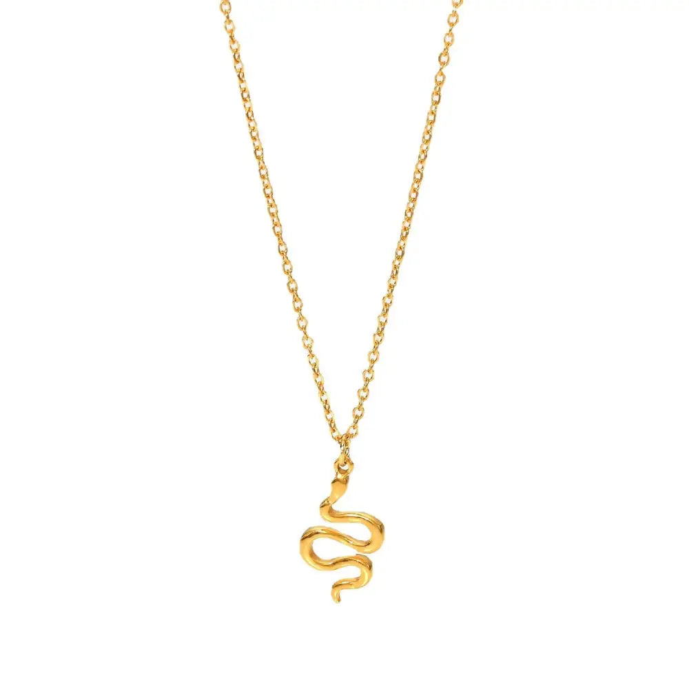 Gold Serpent Pendant Necklace Necklaces