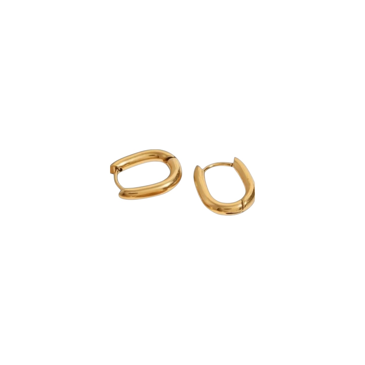 Gold sleek huggie earrings in stainless steel with 18ct gold plating