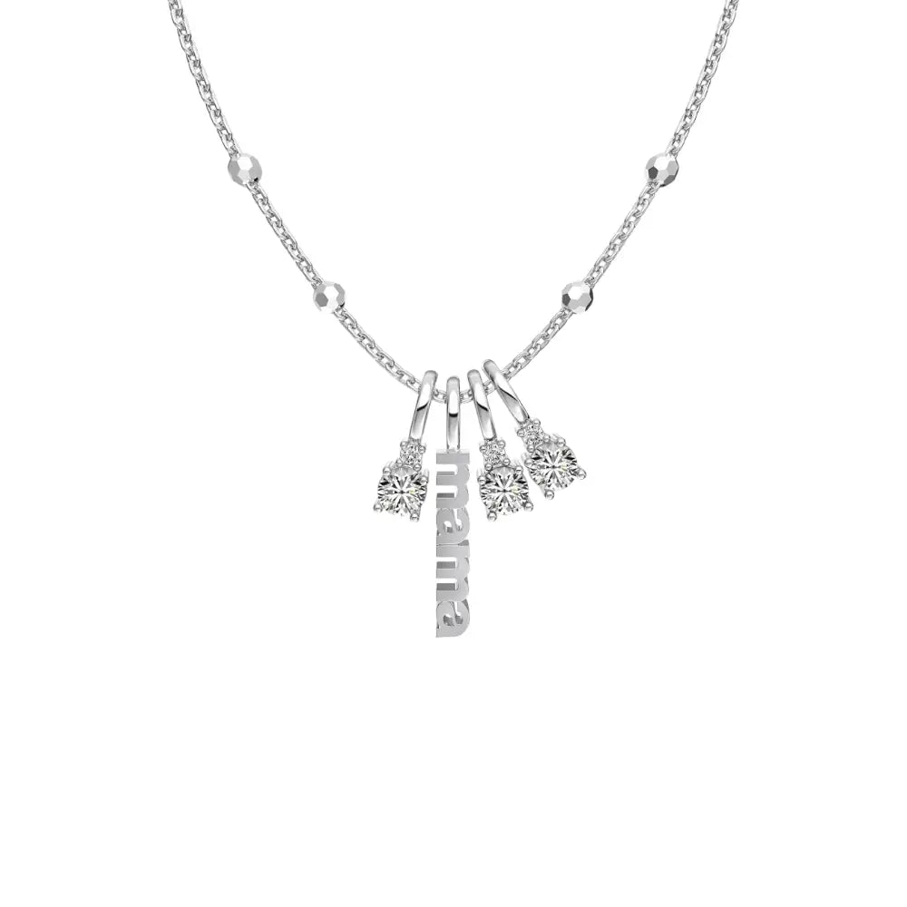 Personalized Mama Necklace with Charms Silver Necklaces