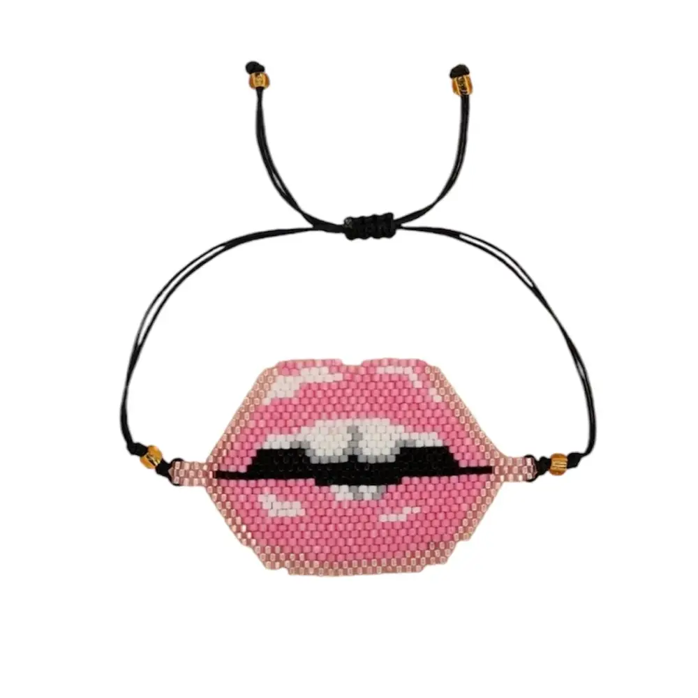 Pink Lips Beaded Bracelet Bracelets