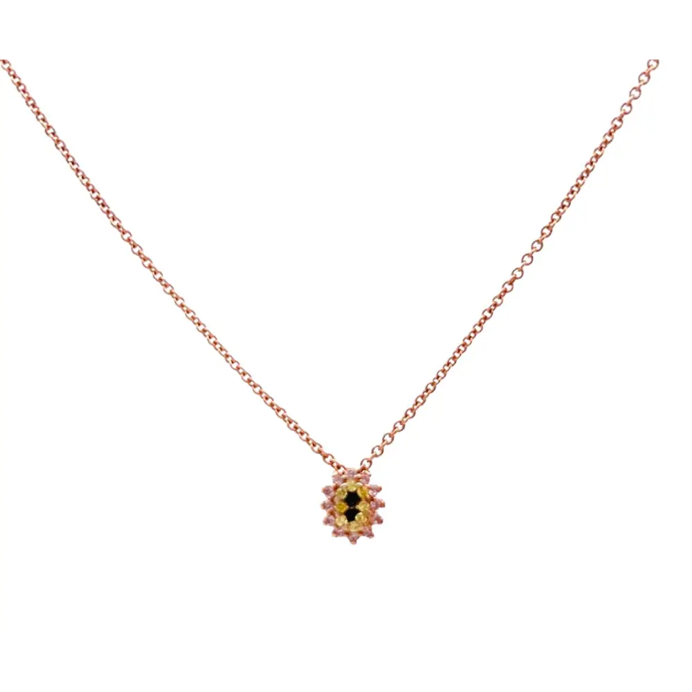Rose Gold Oval Cluster Necklace Necklaces