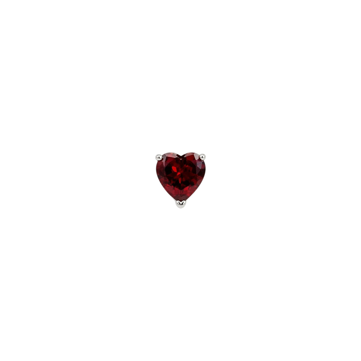 Scandal Kiss Red Heart ScanJewel featuring a faceted red heart-shaped stone set in polished 925 Sterling Silver.