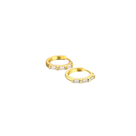 Sleek Baguette Hoops Earrings
