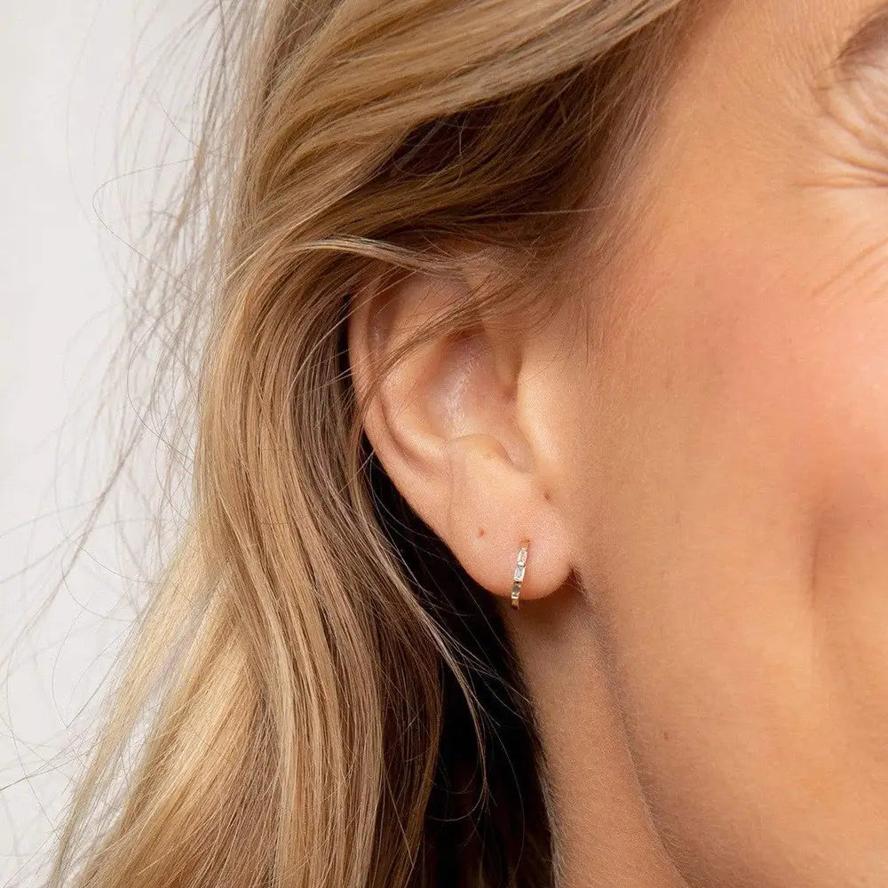 Sleek Baguette Hoops Earrings