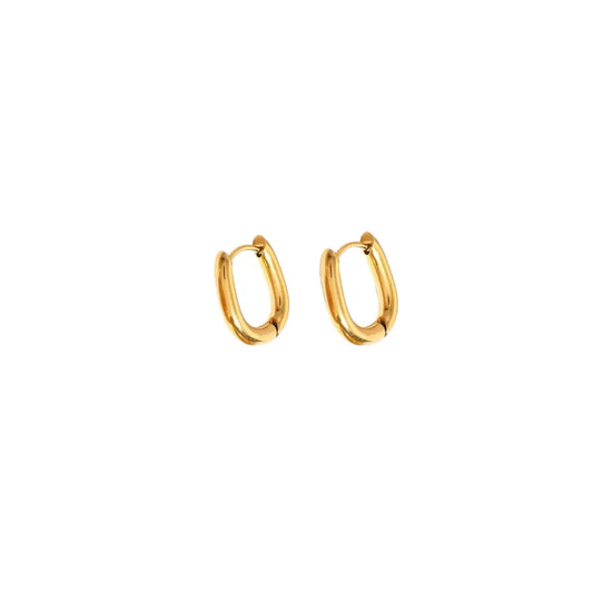 Sleek Elongated Hoops Earrings