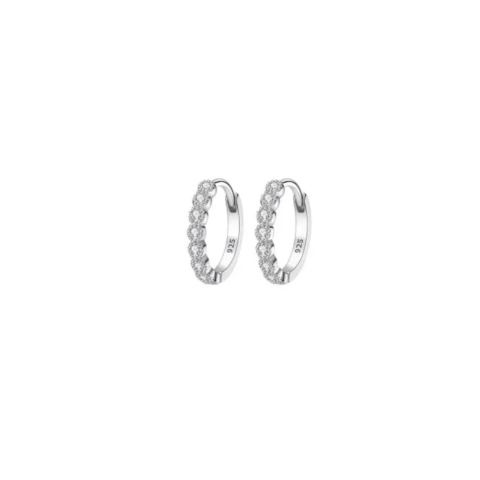 Sparkling Silver Zirconia Hoop Earrings Earrings