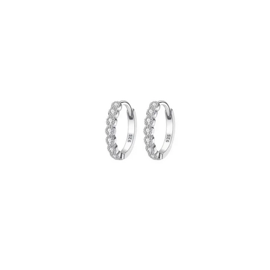 Sparkling Silver Zirconia Hoop Earrings Earrings