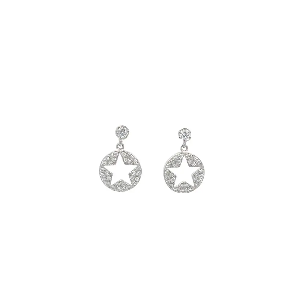 Sparkling Star Silver Earrings Earrings