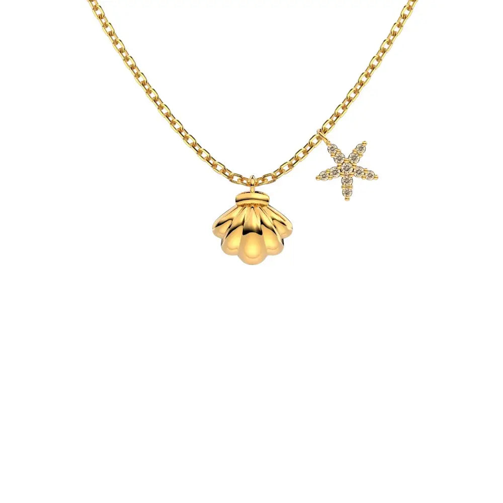 Star and Shell Pendant Necklace Necklaces