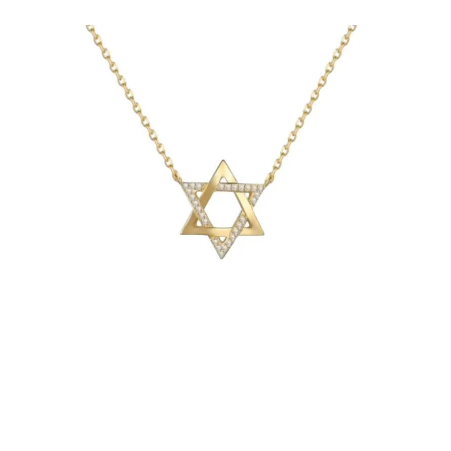 Star of David Pavé Pendant Necklace Gold Necklaces