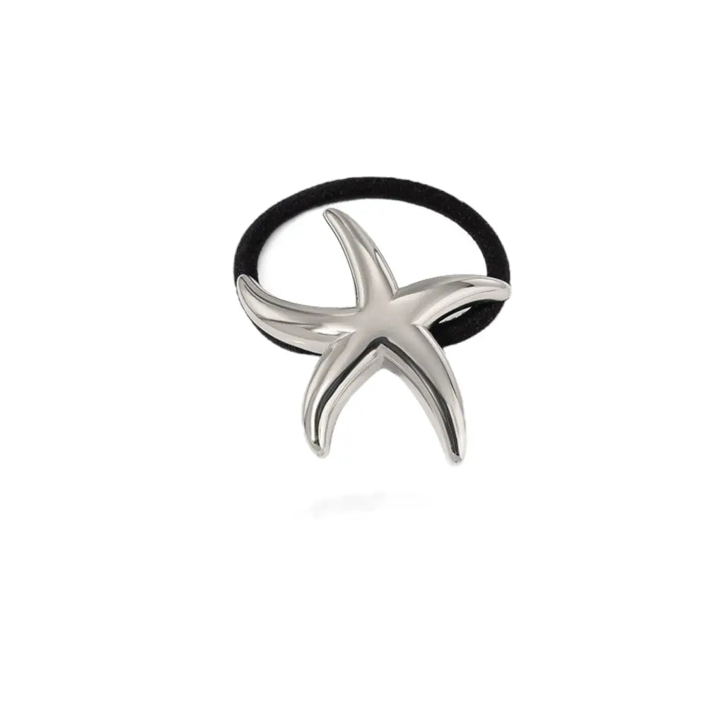 Starfish Hair Tie Silver Hair Jewels