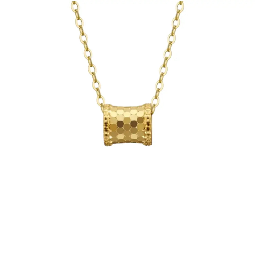 Textured Gold Pendant Necklace Necklaces