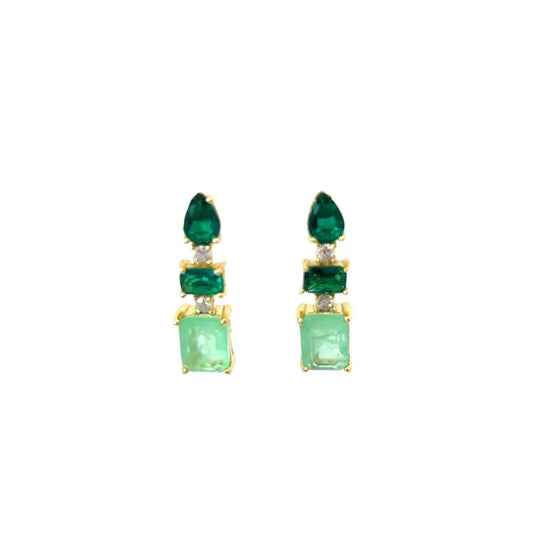 Triple Drop Delight Earrings Green Earrings