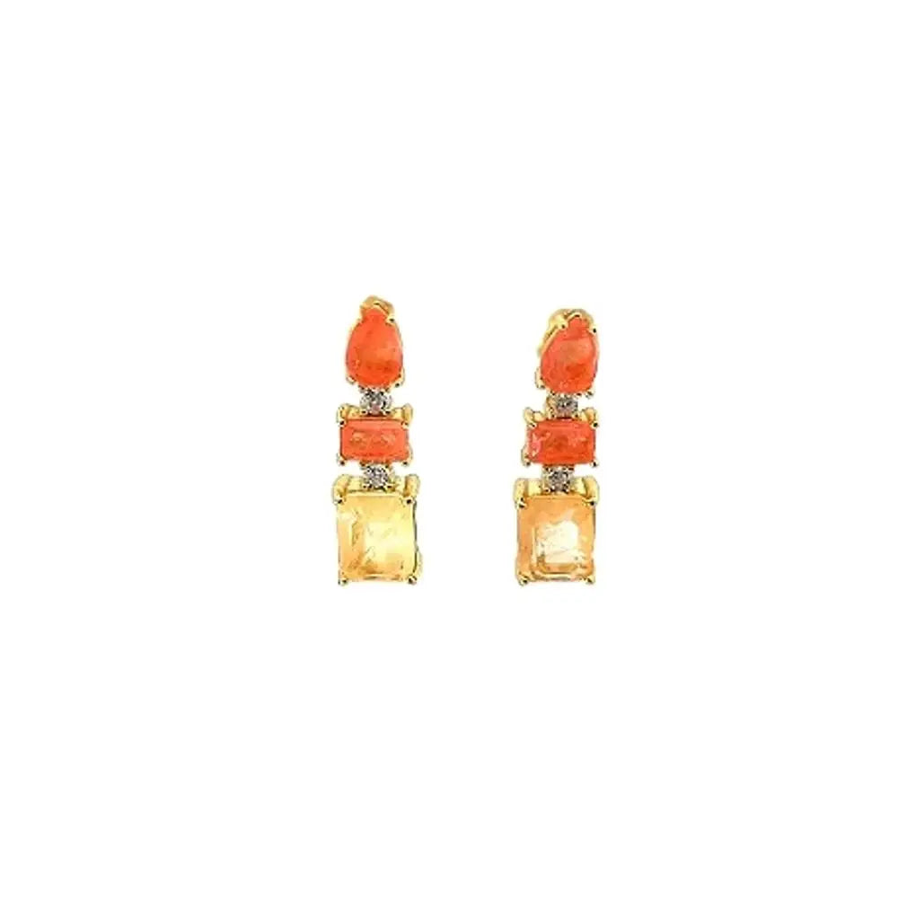 Triple Drop Delight Earrings Orange Earrings