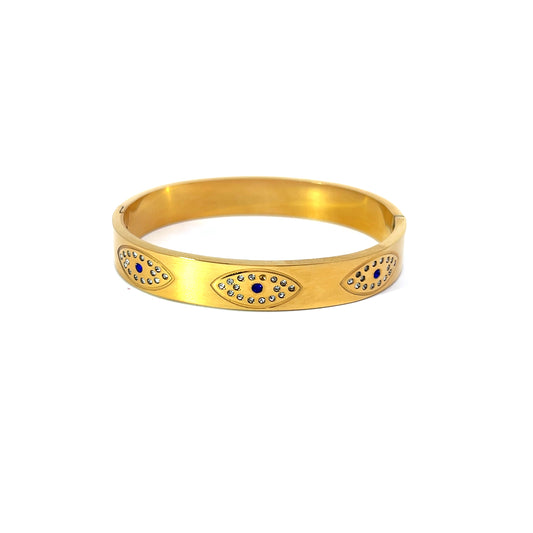 Gold Evil Eye Bangle