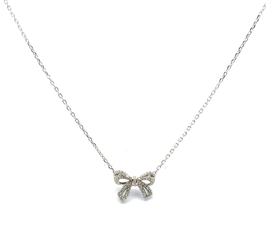 Sparkling Bow Necklace