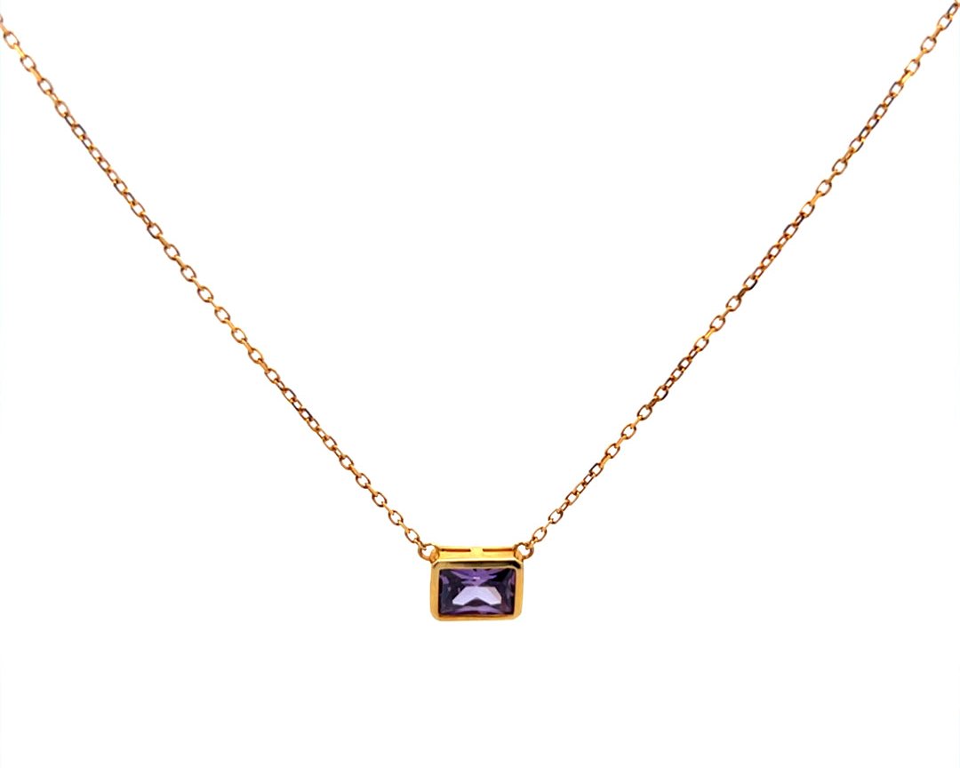 Purple Stone Golden Necklace