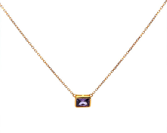 Purple Stone Golden Necklace