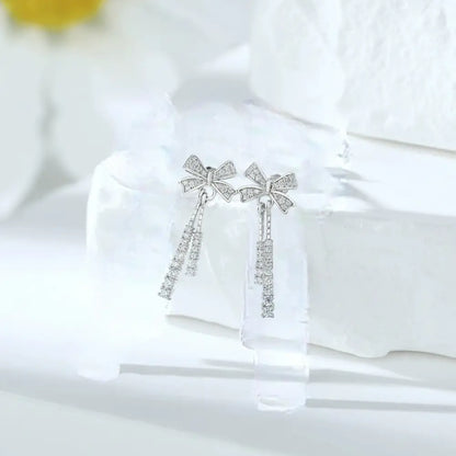 Dazzling Bow Drop Earrings 