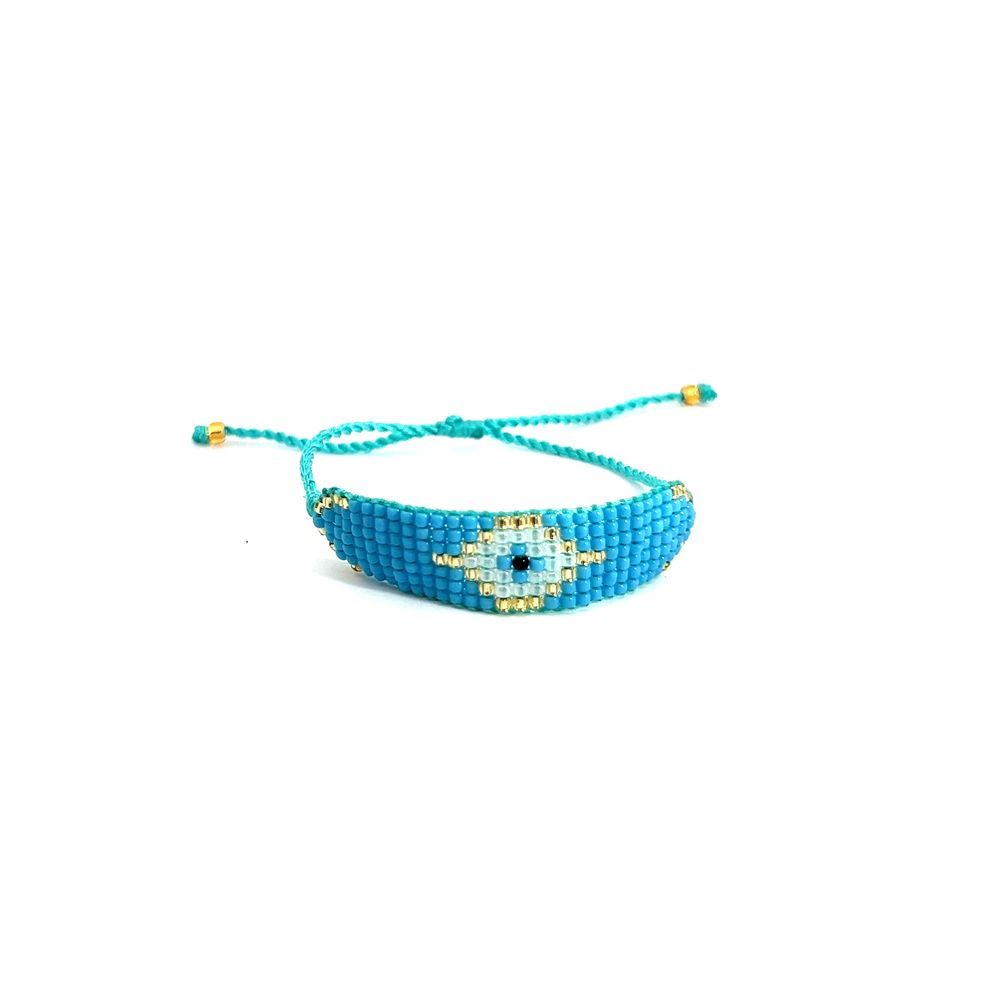 Turquoise Evil Eye Beaded Bracelet