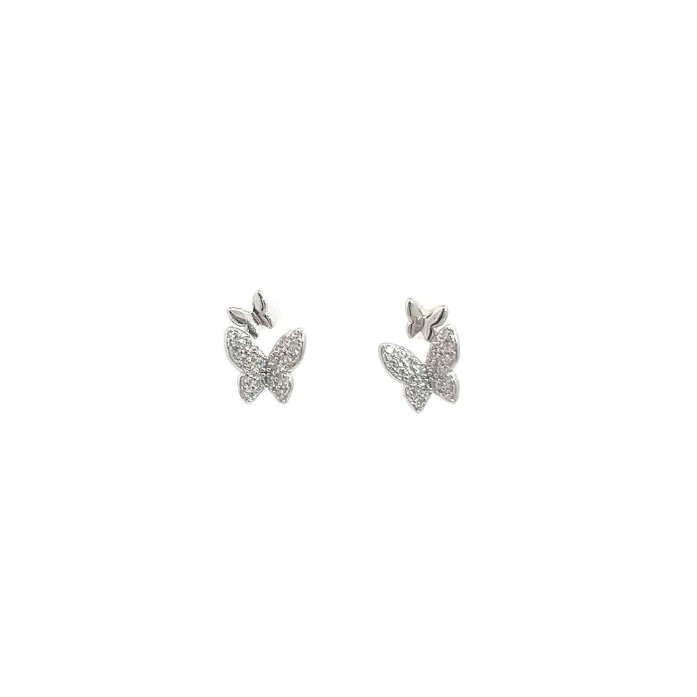 Silver Butterfly Stud Earrings