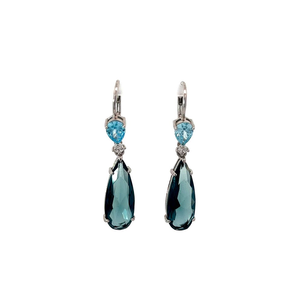 Blue Teardrop Gemstone Earrings