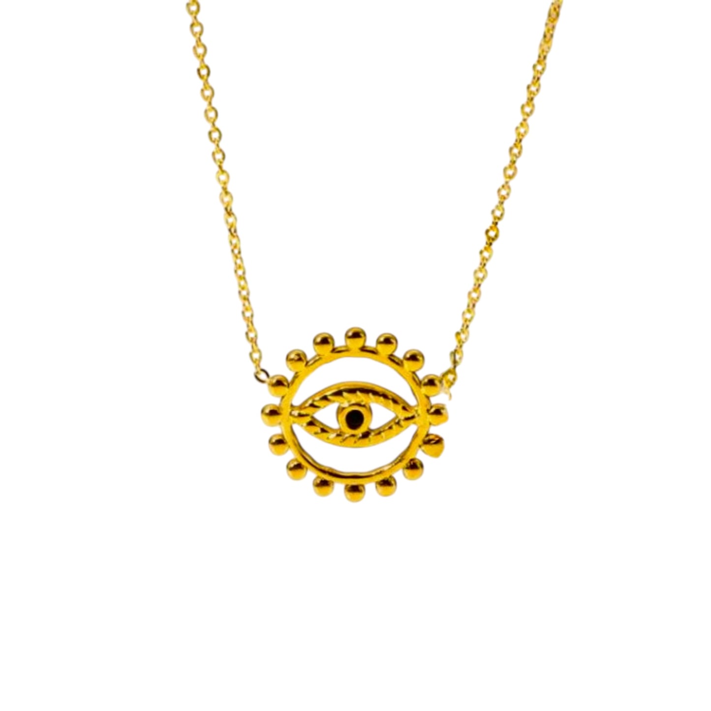 Evil Eye Halo Necklace