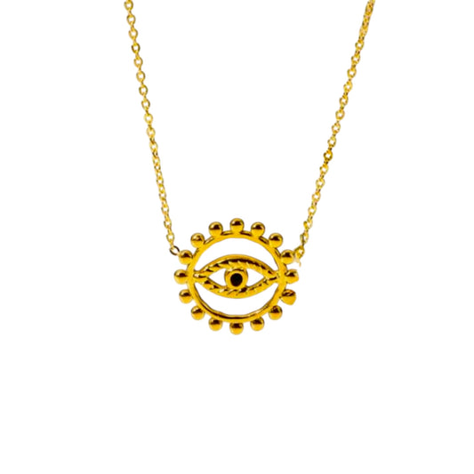 Evil Eye Halo Necklace