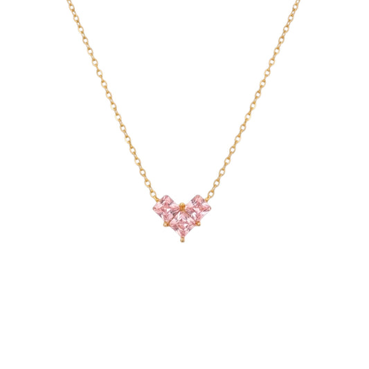 Pink Heartstone Necklace