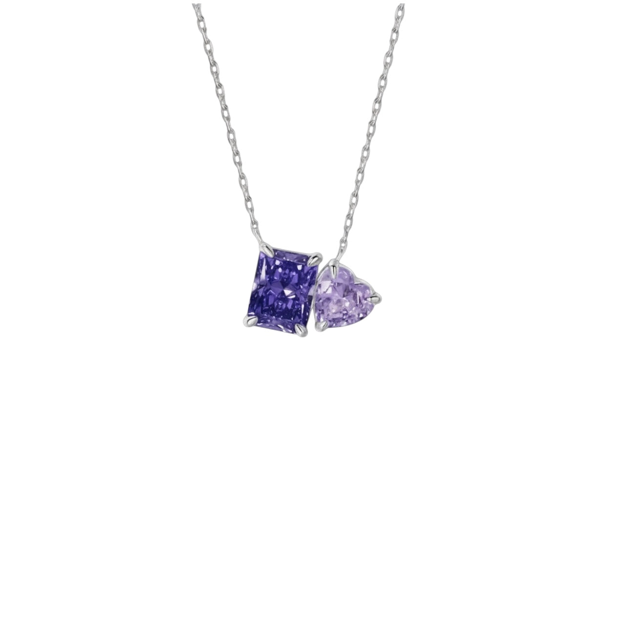 Purple Duo Pendant Necklace