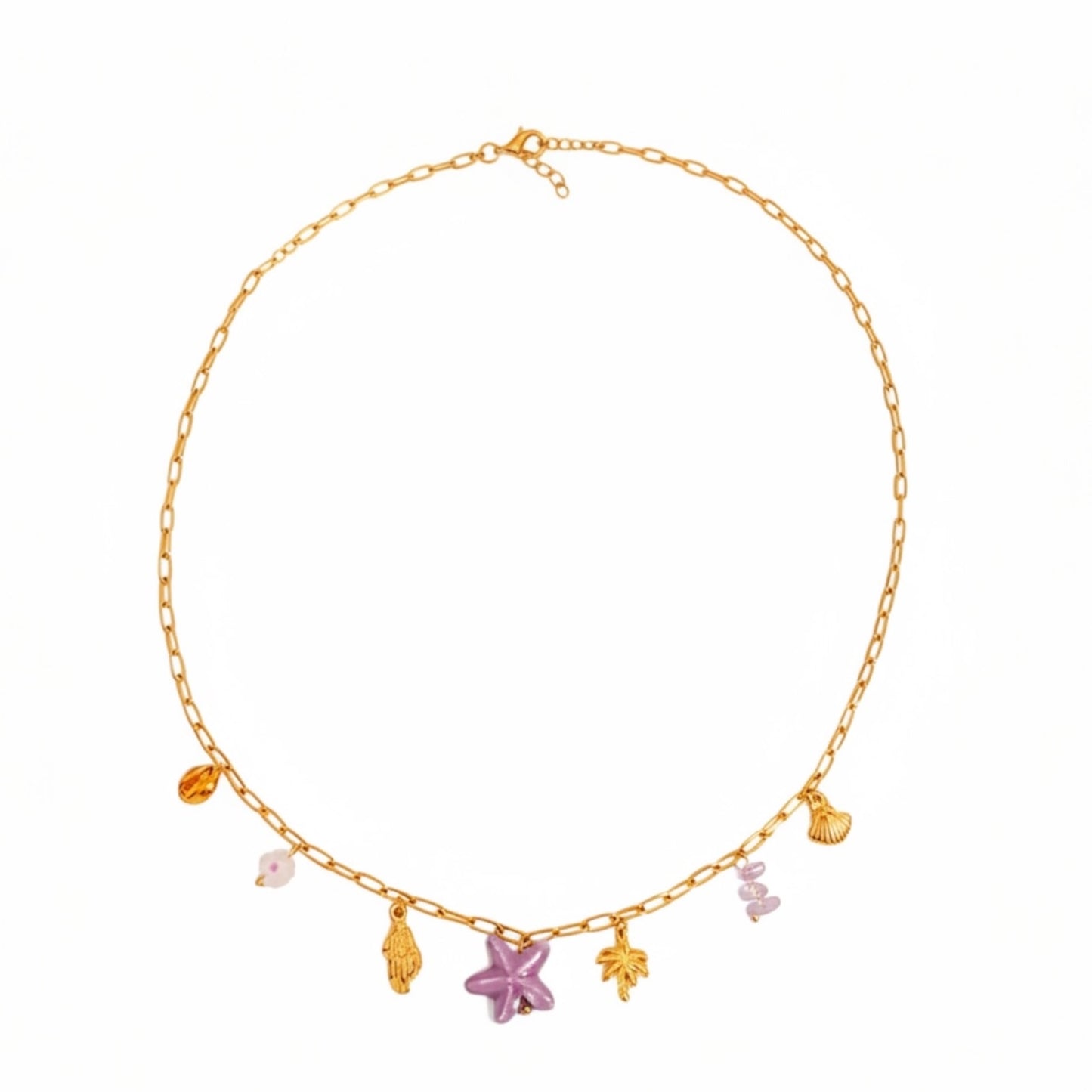Lilac Starfish Charm Necklace